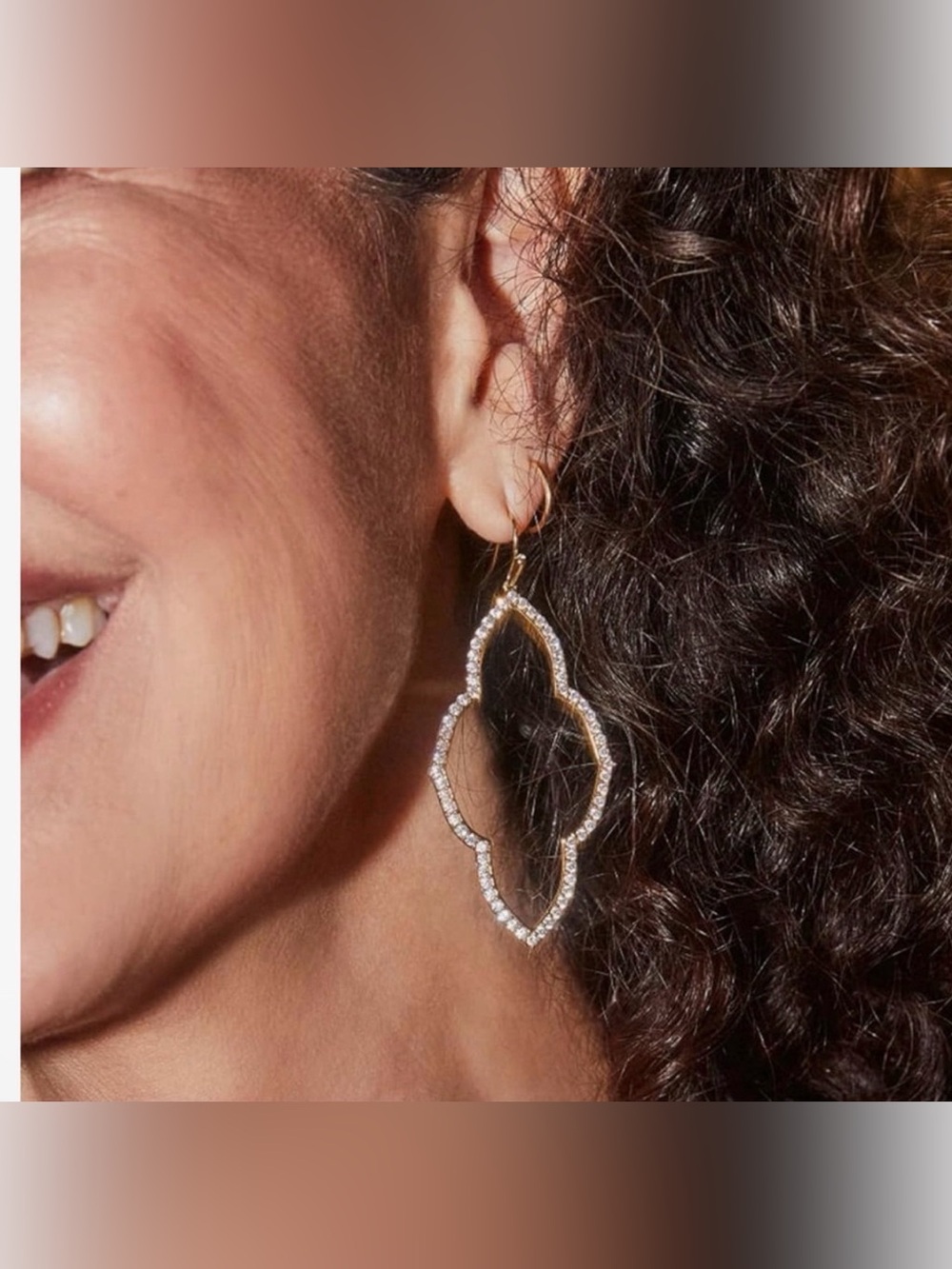 🌟NEW🌟 Kendra Scott Abbie Gold Open Frame Earrings in White Crystal